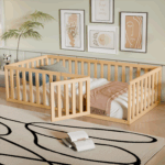 Wooden Floor Bed for Kids Natural