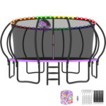 Beta Series Trampoline with Basketball Hoop and Light Purple