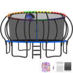 Beta Series Trampoline with Basketball Hoop and Light Blue
